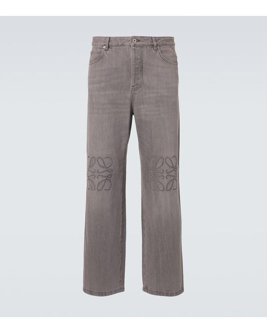 Loewe Wide-Leg Jeans Anagram in Gray für Herren