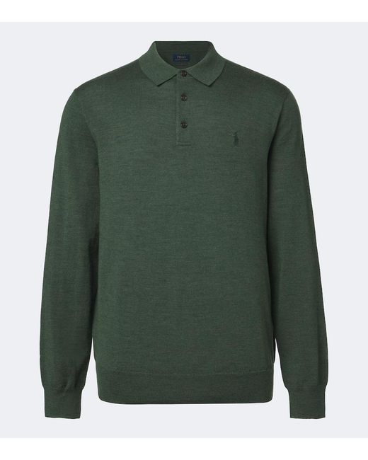 Polo Ralph Lauren Green Wool Polo Sweater for men