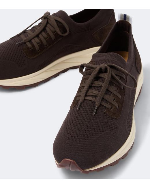 Baskets En Maille Et Daim Fedeli pour homme en coloris Brown