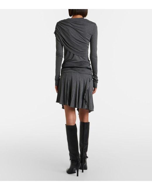 Isabel Marant Gray Rosinda Asymmetric Draped Miniskirt