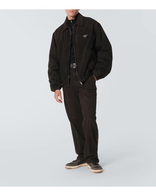 Prada Sneakers Aus Veloursleder Mit Re-Nylon in Brown für Herren