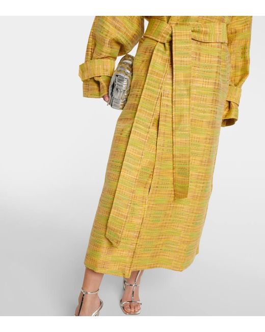 TOVE Yellow Jacqui Cotton-blend Trench Coat