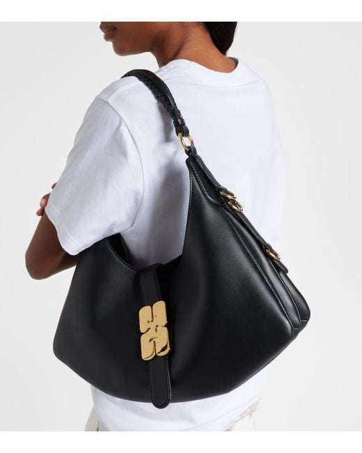 Ganni Black Kat Medium Shoulder Bag