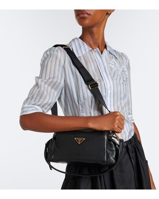 Prada Black Explore Small Leather Shoulder Bag