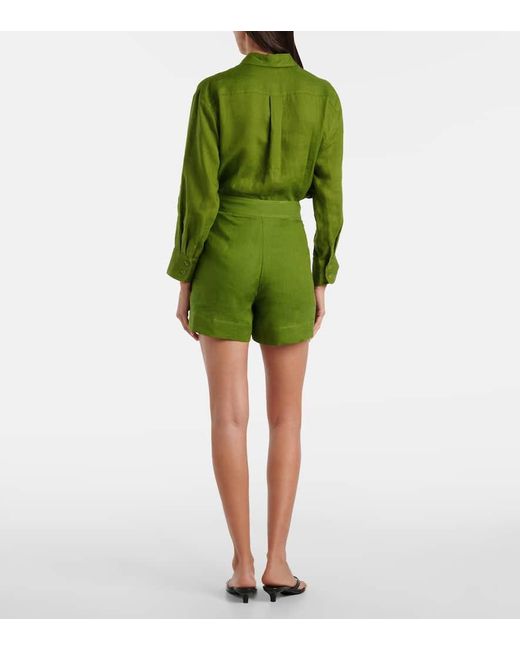 Eres Green High-Rise Shorts Correct Aus Leinen