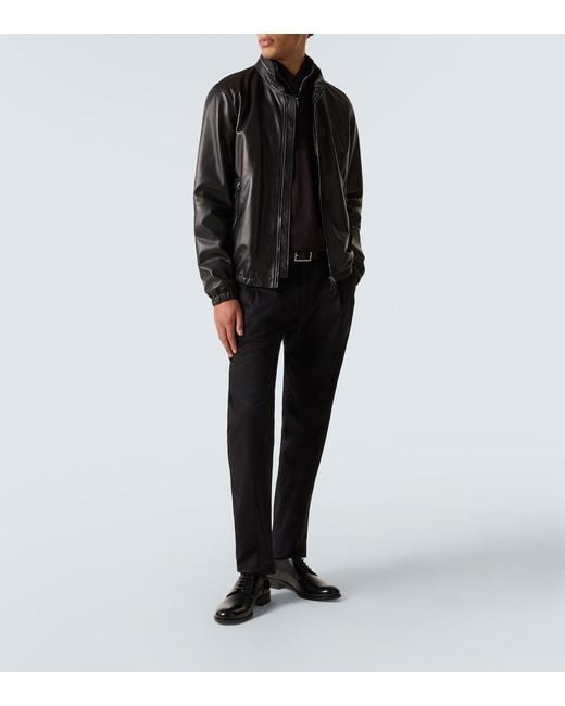 Giorgio Armani Black Leather Derby Shoes for men