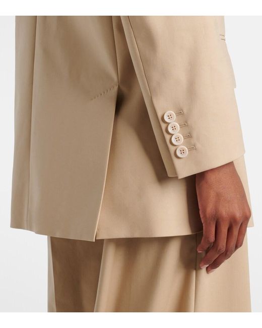 Max Mara Natural Suez Double-Breasted Cotton-Blend Blazer
