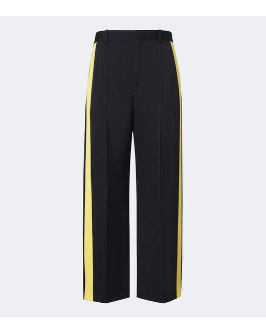 Loewe Blue Wool Wide-Leg Pants for men