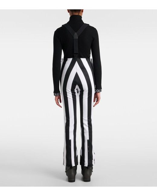 Goldbergh White Lunira Striped Ski Salopettes