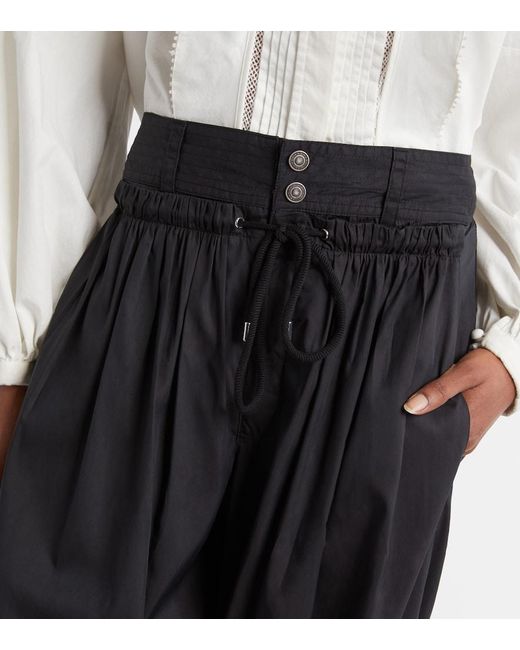 Isabel Marant Blue Inaya High-Rise Wide-Leg Pants