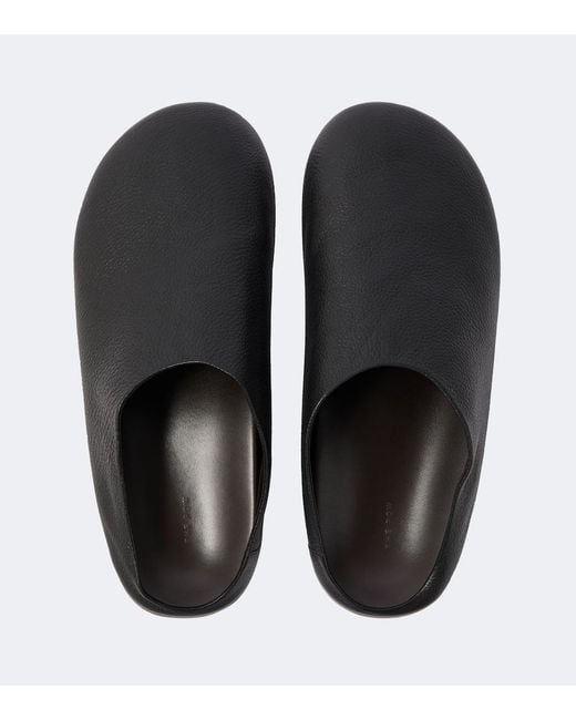 The Row Black Hudson Leather Mules for men