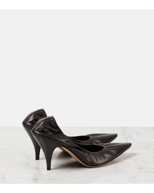 The Row Brown Uxor Leather Pumps