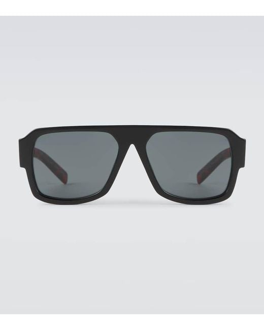 Prada Gray Square Acetate Sunglasses for men