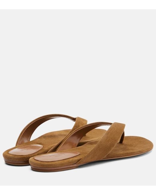 Le Monde Beryl Brown Suede Thong Sandals