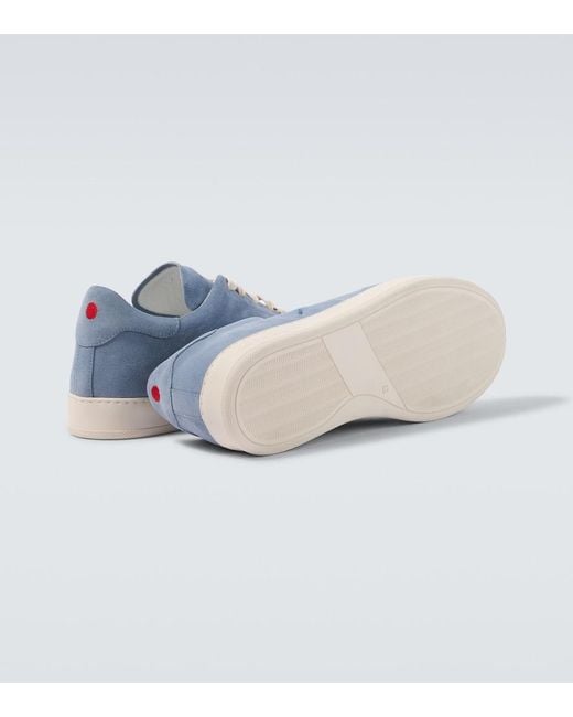 Kiton Blue Suede Sneakers for men