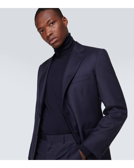 Dolce & Gabbana Blue Cashmere-blend Turtleneck Sweater for men