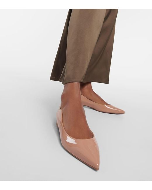 Christian Louboutin Brown Hot Chickita Patent Calfskin Ballet Flats