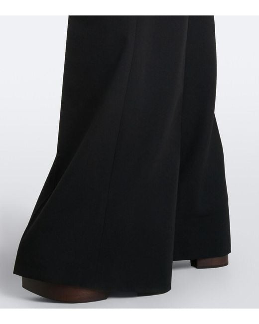 Chloé Black Virgin Wool Wide-Leg Pants