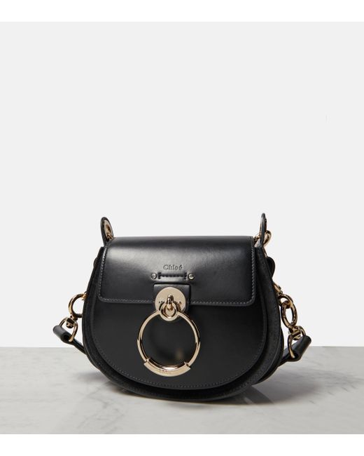 Chloé Black Tess Small Suede Shoulder Bag