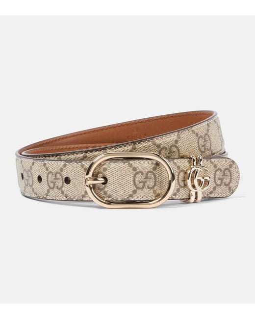 Gucci Natural Guertel Gg Aus Lederimitat