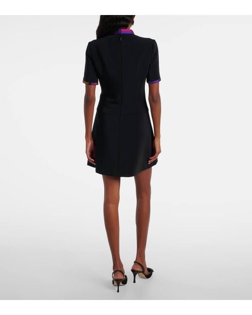 Vestido Corto De Cady Con Seda Emilio Pucci de color Black
