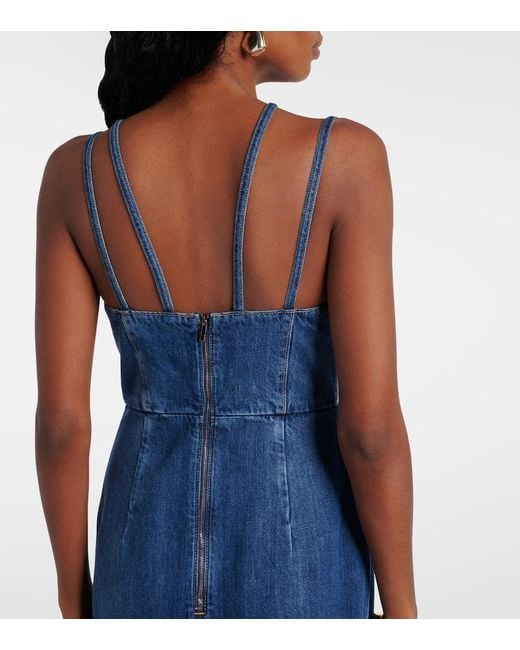 Nensi Dojaka Blue Denim Corset Dress