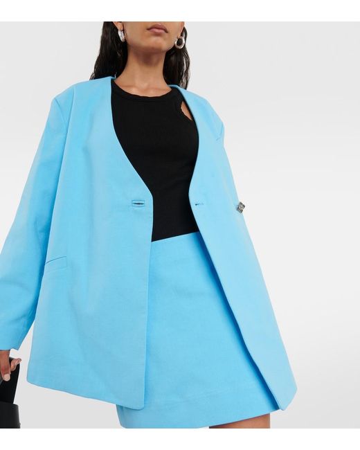 Ganni Blue Cotton Blazer