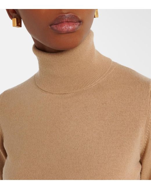 Jardin Des Orangers Natural Turtleneck Wool And Cashmere Sweater