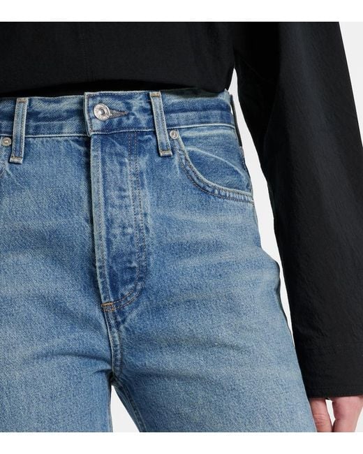 Citizens of Humanity Blue Blaine High-Rise Straight Jeans