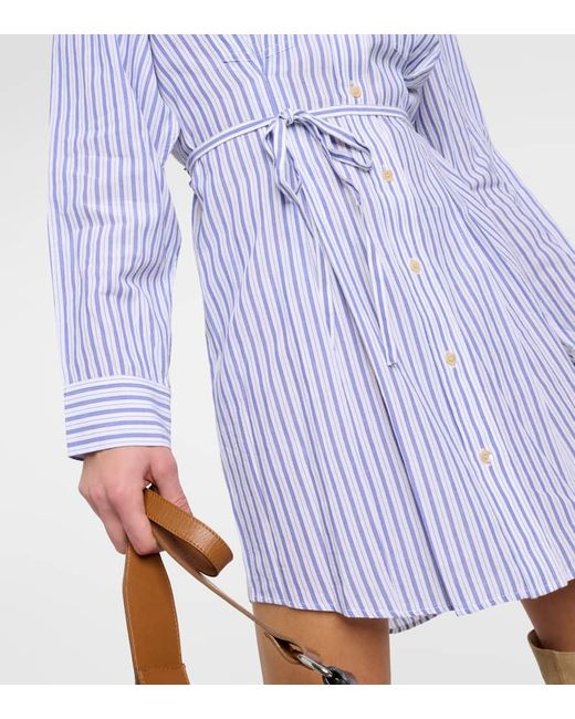 Isabel Marant Blue Liliane Striped Poplin Shirt Dress