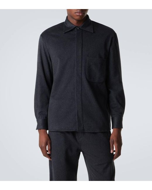 Saman Amel Black Cashmere Overshirt for men