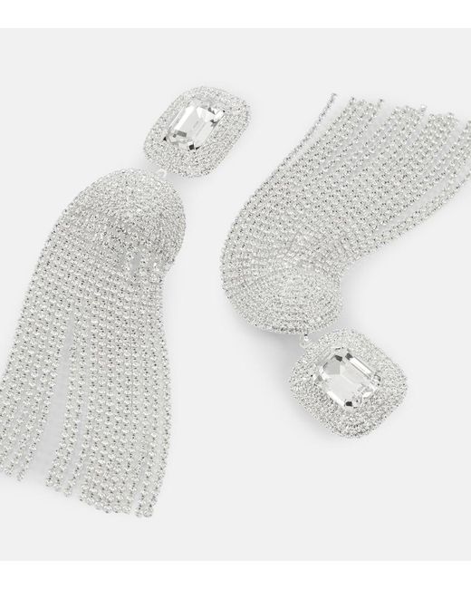 Magda Butrym White Crystal-embellished Drop Earrings