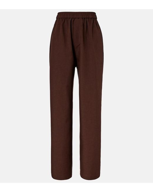 Frankie Shop Brown Baxter Wide-Leg Pants