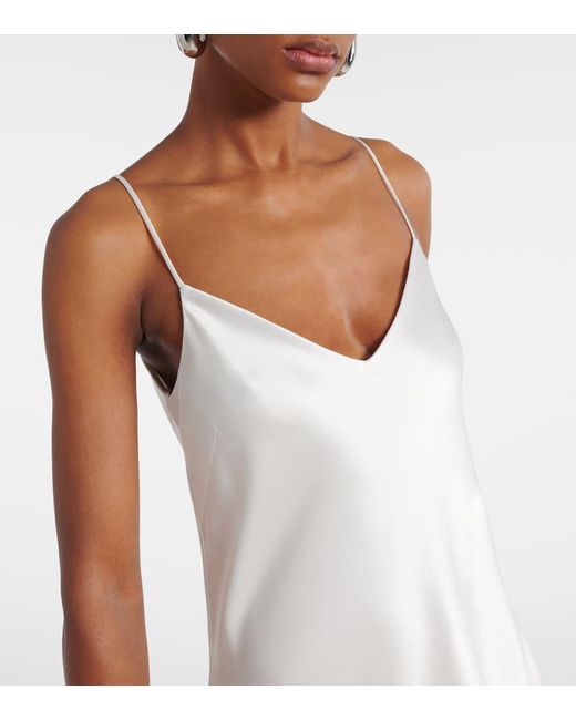 Galvan London Women's White Satin Slip Dress - benaras.co