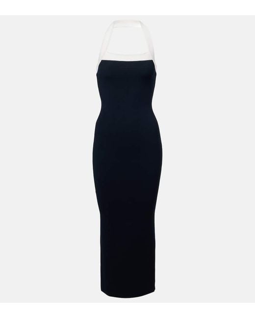 Veronica Beard Blue Christa Halterneck Midi Dress
