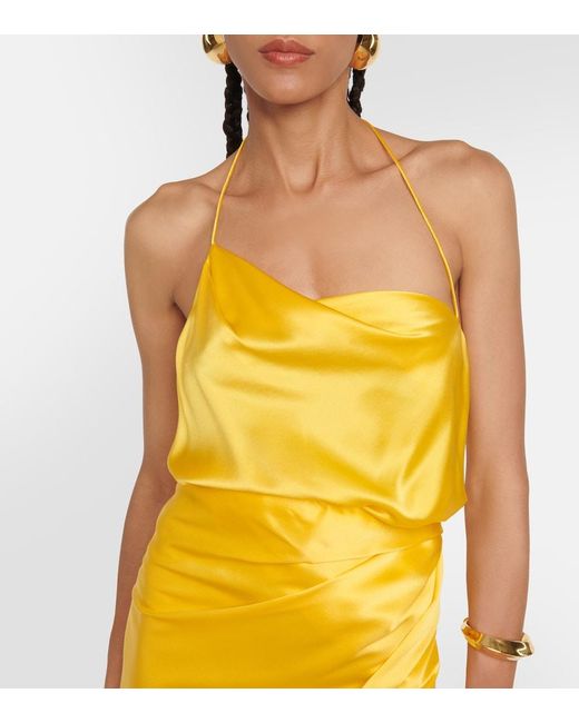 The Sei Metallic Halterneck Silk Charmeuse Gown