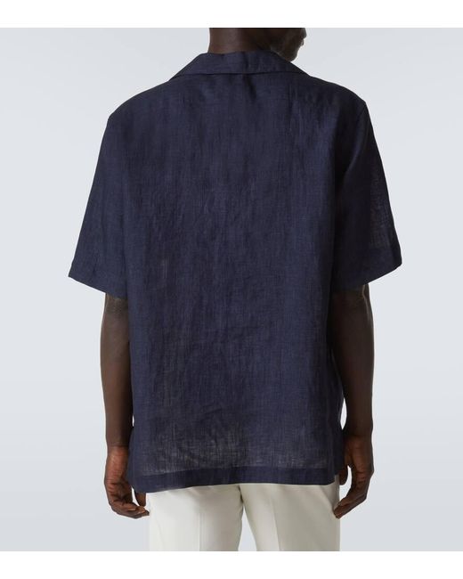 Camisa Bowling De Algodon Lardini de hombre de color Blue