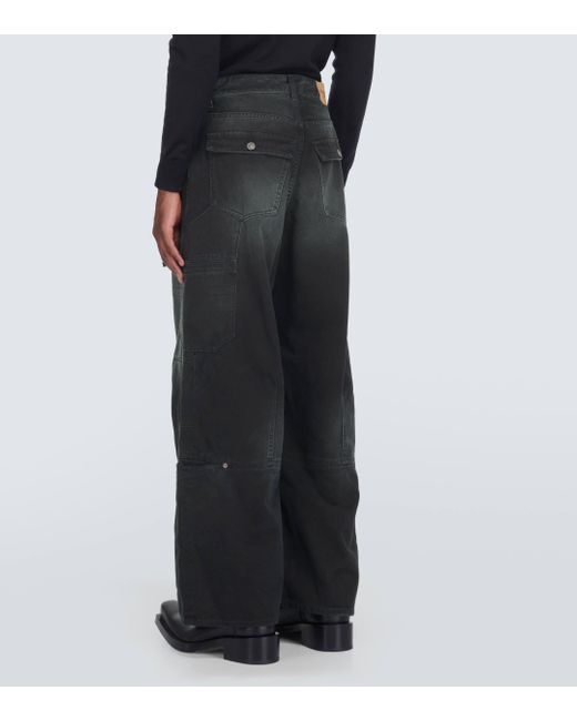 Pantalon cargo ample en jean Balenciaga pour homme en coloris Black
