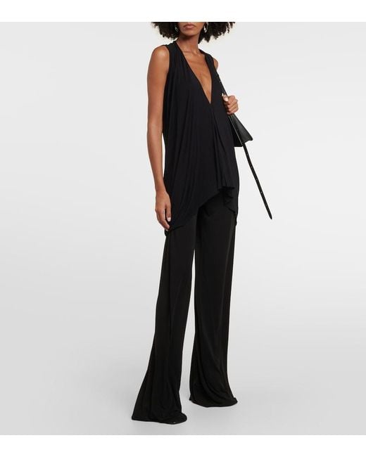 Rick Owens Black Lilies High-Rise Wide-Leg Pants