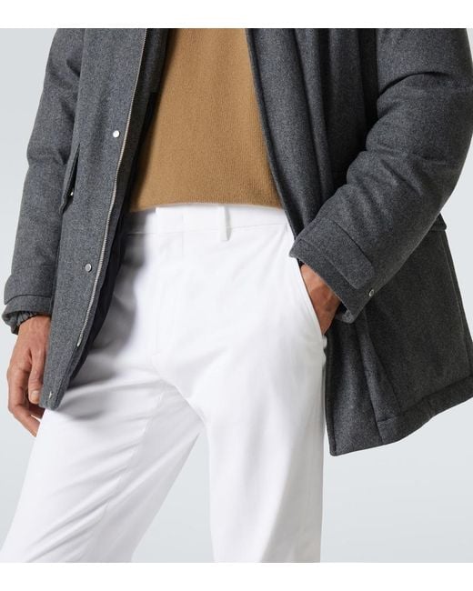 Zegna White Comfort Mid-Rise Cotton Chinos for men