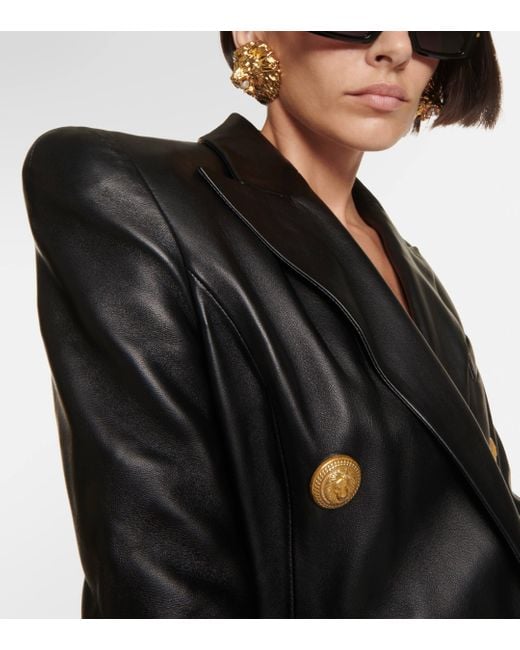 Balmain leather blazer hot sale