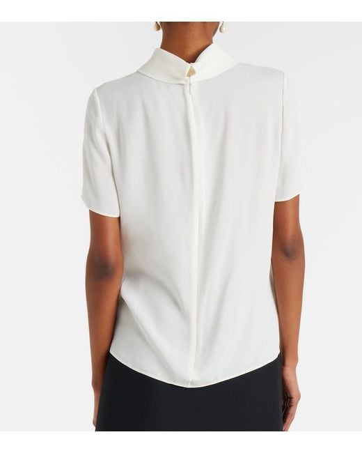 Valentino White Silk Top
