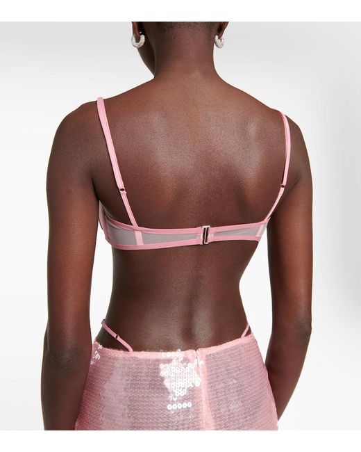 Nensi Dojaka Pink Embellished Bustier