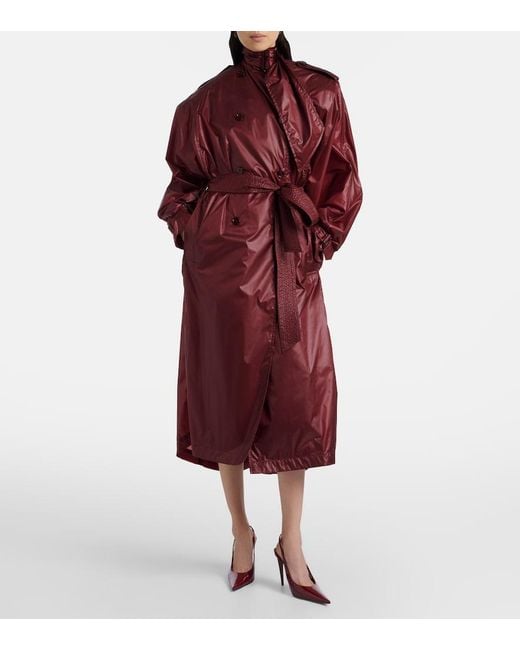 Saint Laurent Red Technical Trench Coat