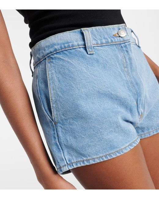 Magda Butrym Blue High-Rise Denim Shorts