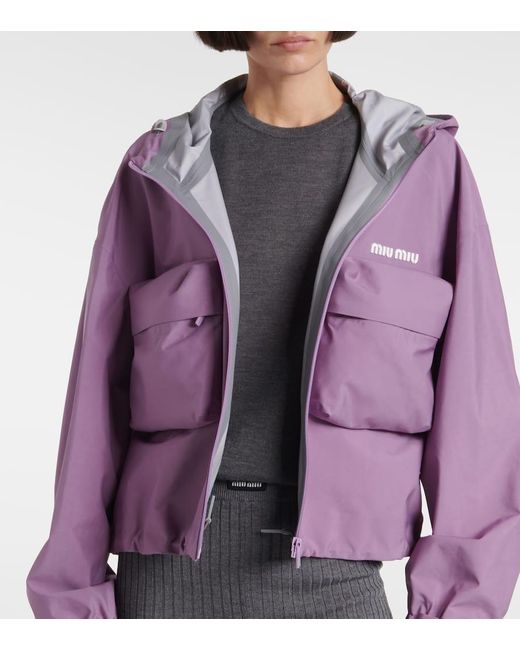 Miu Miu Purple Jacke Aus Canvas