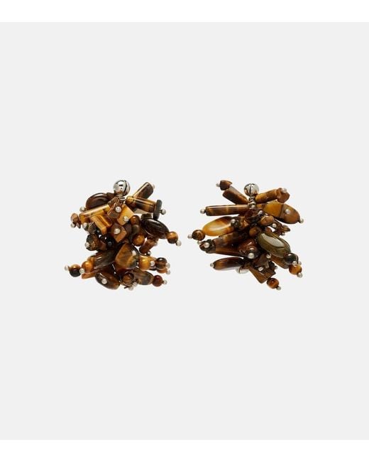 Pendientes Adornados Dries Van Noten de color Brown