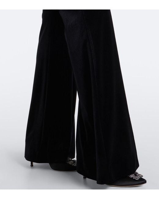Elie Saab Black Velvet Flared Pants