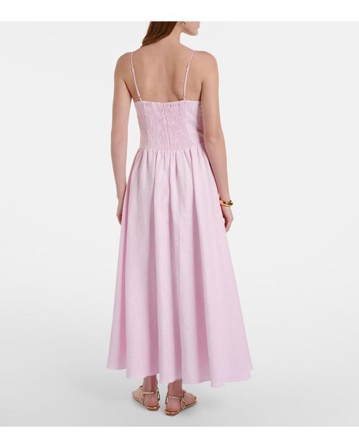 Faithfull The Brand Pink Vares Linen Maxi Dress