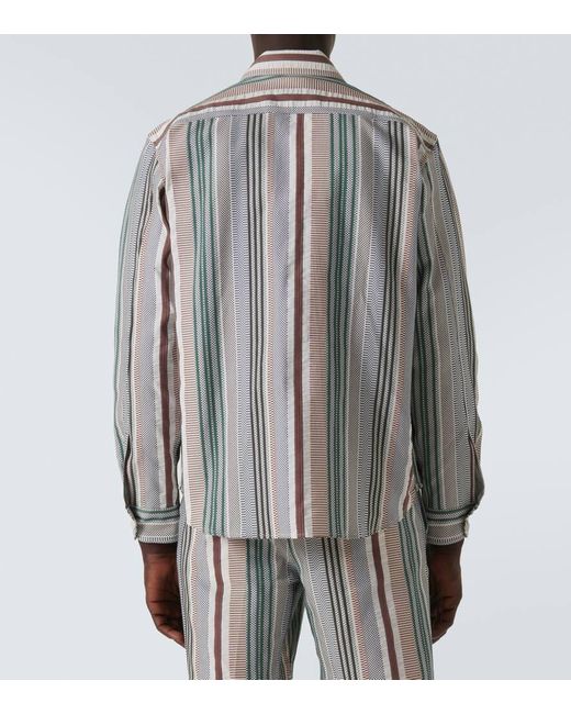 Orlebar Brown White Barkley Striped Cotton Shirt for men